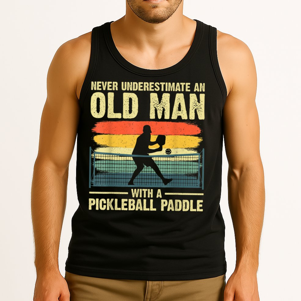 Cool Pickleball Design For Men Grandpa Pickleball Player Tank Top