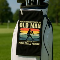 Cool Pickleball Design For Men Grandpa Pickleball Player Golf Towel