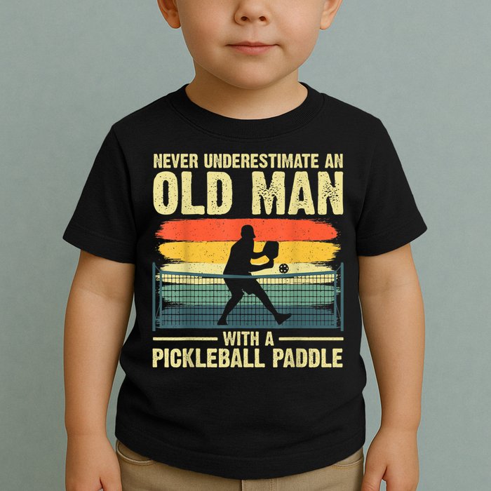 Cool Pickleball Design For Men Grandpa Pickleball Player Toddler T-Shirt