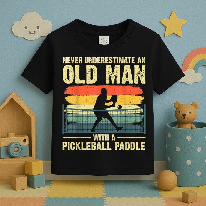 Cool Pickleball Design For Men Grandpa Pickleball Player Toddler T-Shirt