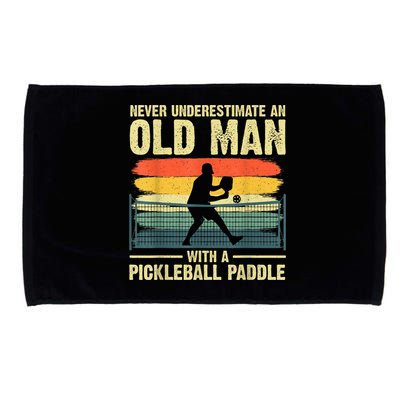 Cool Pickleball Design For Men Grandpa Pickleball Player Microfiber Hand Towel