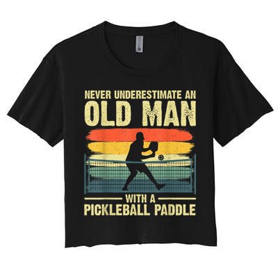 Cool Pickleball Design For Men Grandpa Pickleball Player Crop Top