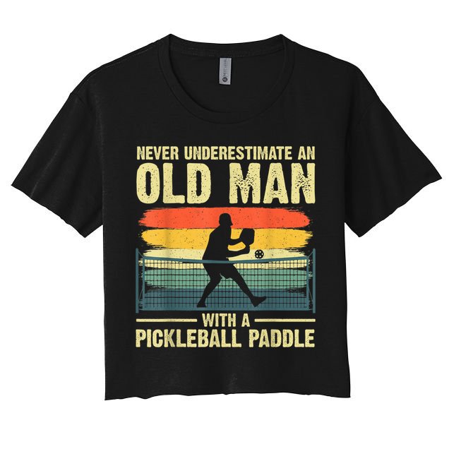 Cool Pickleball Design For Men Grandpa Pickleball Player Crop Top
