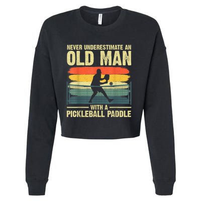 Cool Pickleball Design For Men Grandpa Pickleball Player Cropped Pullover Crew