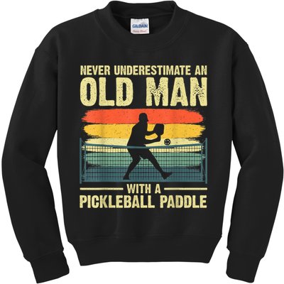 Cool Pickleball Design For Men Grandpa Pickleball Player Kids Sweatshirt