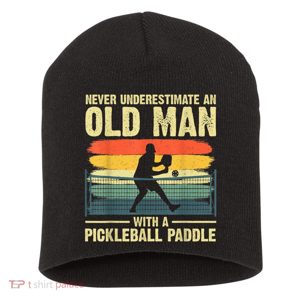 Cool Pickleball Design For Men Grandpa Pickleball Player Short Acrylic Beanie