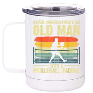 Cool Pickleball Design For Men Grandpa Pickleball Player 12 oz Stainless Steel Tumbler Cup