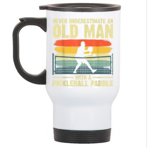 Cool Pickleball Design For Men Grandpa Pickleball Player Stainless Steel Travel Mug