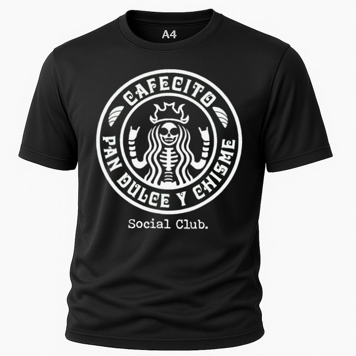 Cafecito Pan Dulce Y Chisme Mexican Latina Concha  Cooling Performance Crew T-Shirt