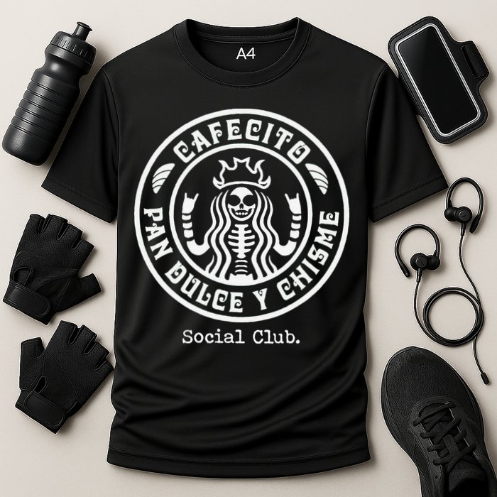 Cafecito Pan Dulce Y Chisme Mexican Latina Concha  Cooling Performance Crew T-Shirt