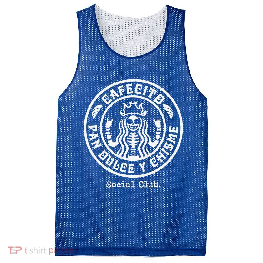 Cafecito Pan Dulce Y Chisme Mexican Latina Concha  Mesh Reversible Basketball Jersey Tank