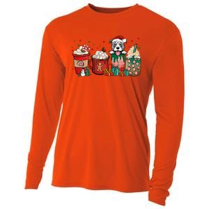 Christmas Pitbull Dog Coffee Cups Xmas Winter Pet Dog Mom Funny Gift Cooling Performance Long Sleeve Crew