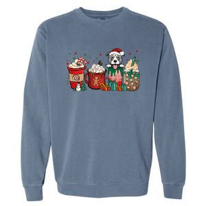 Christmas Pitbull Dog Coffee Cups Xmas Winter Pet Dog Mom Funny Gift Garment-Dyed Sweatshirt