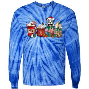 Christmas Pitbull Dog Coffee Cups Xmas Winter Pet Dog Mom Funny Gift Tie-Dye Long Sleeve Shirt