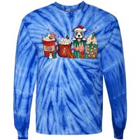 Christmas Pitbull Dog Coffee Cups Xmas Winter Pet Dog Mom Funny Gift Tie-Dye Long Sleeve Shirt