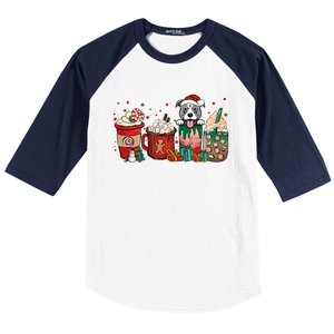 Christmas Pitbull Dog Coffee Cups Xmas Winter Pet Dog Mom Funny Gift Baseball Sleeve Shirt