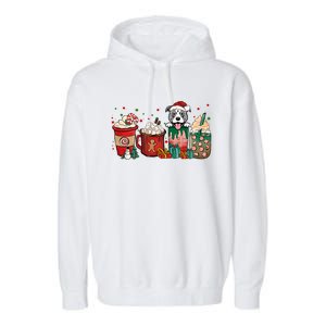 Christmas Pitbull Dog Coffee Cups Xmas Winter Pet Dog Mom Funny Gift Garment-Dyed Fleece Hoodie