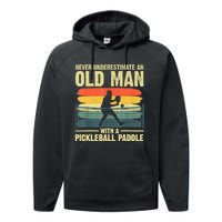 Cool Pickleball Design For Men Grandpa Pickleball Player Performance Fleece Hoodie