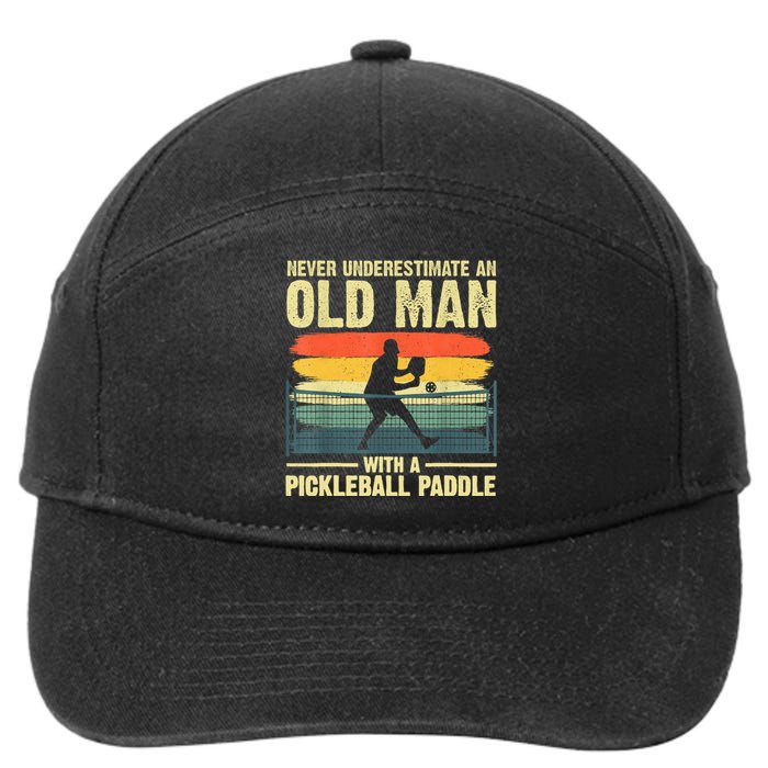 Cool Pickleball Design For Men Grandpa Pickleball Player 7-Panel Snapback Hat