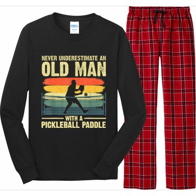 Cool Pickleball Design For Men Grandpa Pickleball Player Long Sleeve Pajama Set