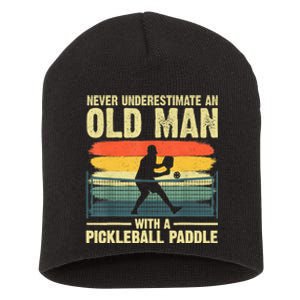 Cool Pickleball Design For Men Grandpa Pickleball Player Short Acrylic Beanie