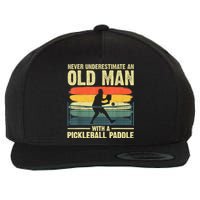 Cool Pickleball Design For Men Grandpa Pickleball Player Wool Snapback Cap