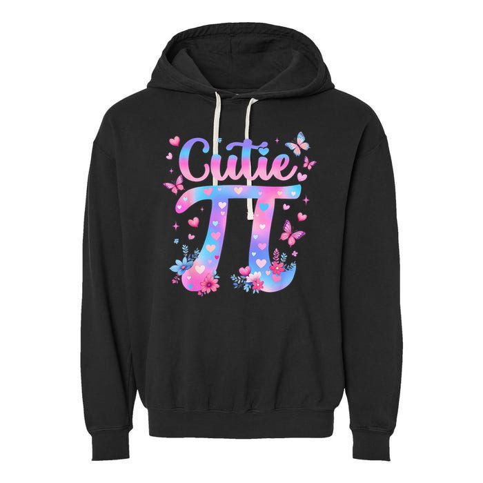 Cutie Pi Day Toddler Math Teacher Student Butterfly Pi 3.14 Garment-Dyed Fleece Hoodie