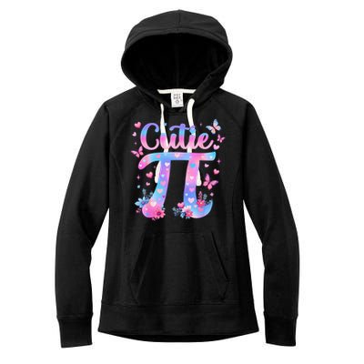 Cutie Pi Day Toddler Math Teacher Student Butterfly Pi 3.14 Women's Fleece Hoodie