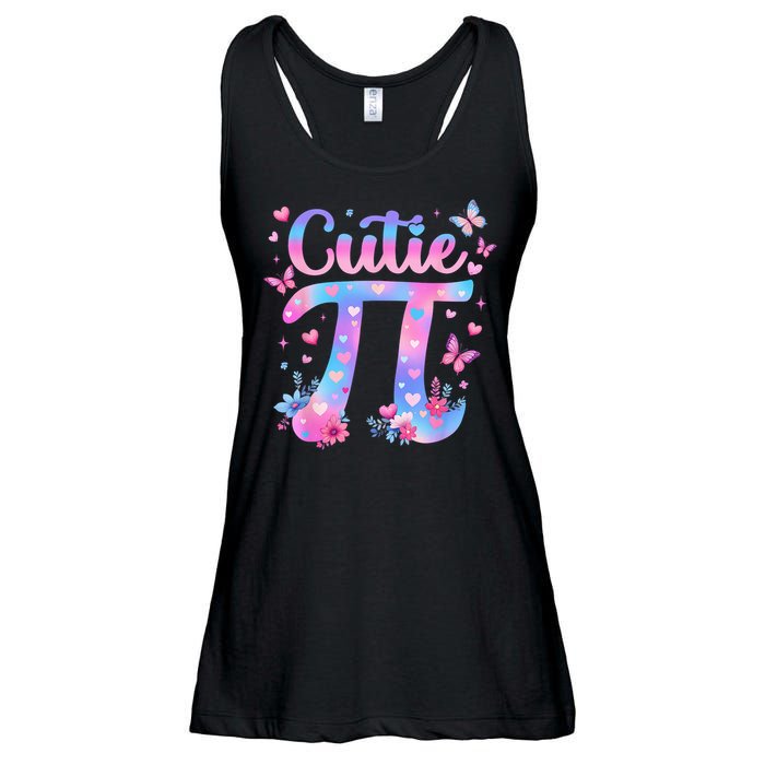 Cutie Pi Day Toddler Math Teacher Student Butterfly Pi 3.14 Ladies Essential Flowy Tank