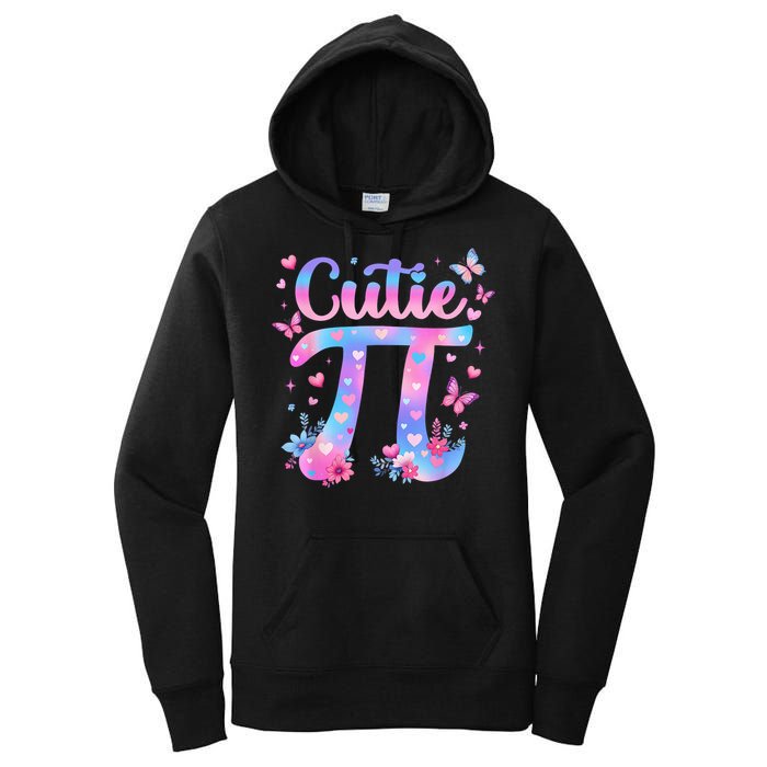 Cutie Pi Day Toddler Math Teacher Student Butterfly Pi 3.14 Women's Pullover Hoodie