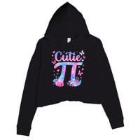 Cutie Pi Day Toddler Math Teacher Student Butterfly Pi 3.14 Crop Fleece Hoodie