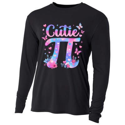 Cutie Pi Day Toddler Math Teacher Student Butterfly Pi 3.14 Cooling Performance Long Sleeve Crew