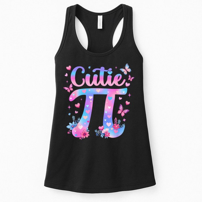 Cutie Pi Day Toddler Math Teacher Student Butterfly Pi 3.14 Womens Tank Top
