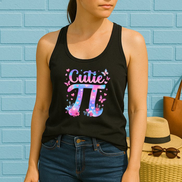 Cutie Pi Day Toddler Math Teacher Student Butterfly Pi 3.14 Womens Tank Top