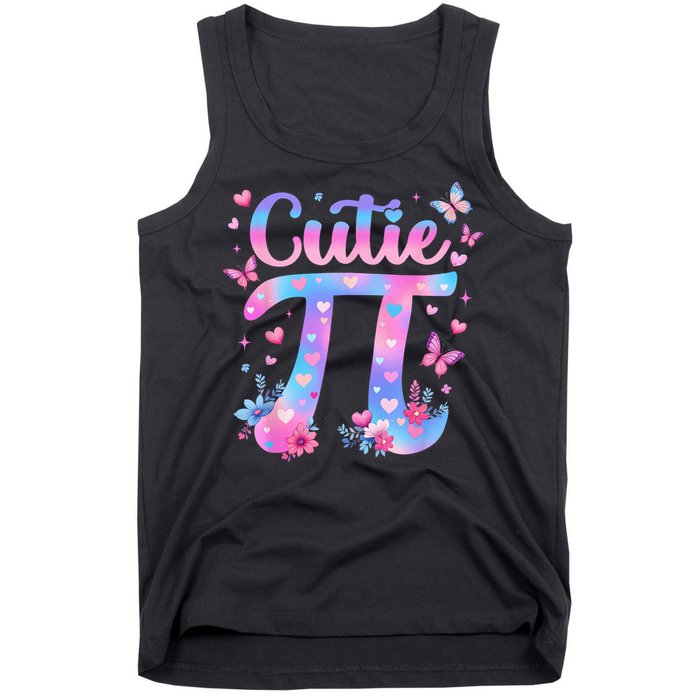 Cutie Pi Day Toddler Math Teacher Student Butterfly Pi 3.14 Tank Top