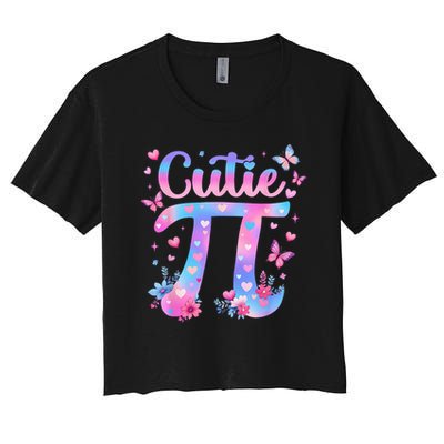 Cutie Pi Day Toddler Math Teacher Student Butterfly Pi 3.14 Crop Top