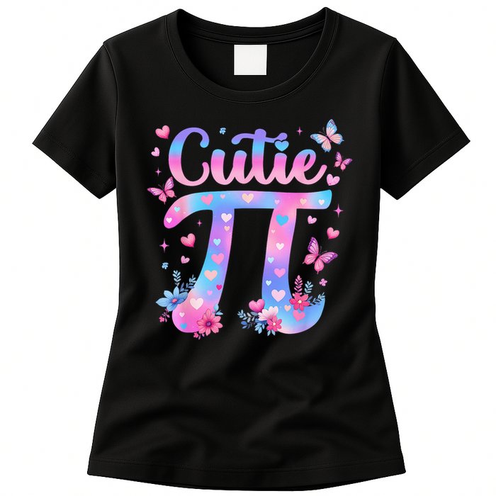 Cutie Pi Day Toddler Math Teacher Student Butterfly Pi 3.14 Womens T-Shirt