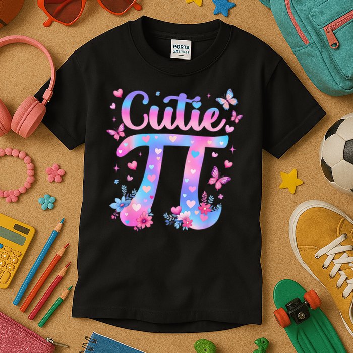 Cutie Pi Day Toddler Math Teacher Student Butterfly Pi 3.14 Kids T-Shirt