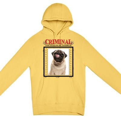 Custom Photo Dog Criminal For Stealing My Sandwich Premium Pullover Hoodie