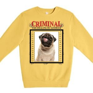 Custom Photo Dog Criminal For Stealing My Sandwich Premium Crewneck Sweatshirt