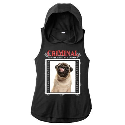 Custom Photo Dog Criminal For Stealing My Sandwich Ladies PosiCharge Tri-Blend Wicking Draft Hoodie Tank