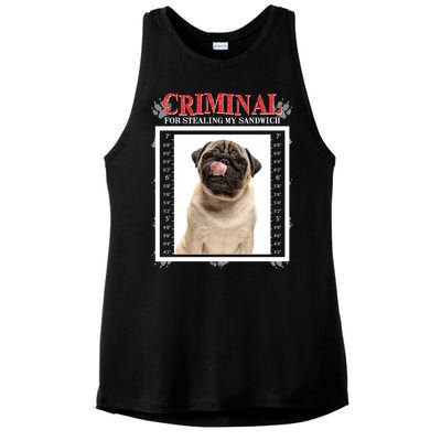 Custom Photo Dog Criminal For Stealing My Sandwich Ladies PosiCharge Tri-Blend Wicking Tank