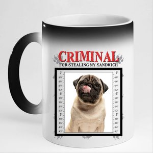 Custom Photo Dog Criminal For Stealing My Sandwich 11oz Black Color Changing Mug