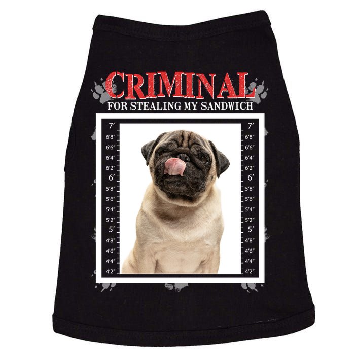 Custom Photo Dog Criminal For Stealing My Sandwich Doggie Tank