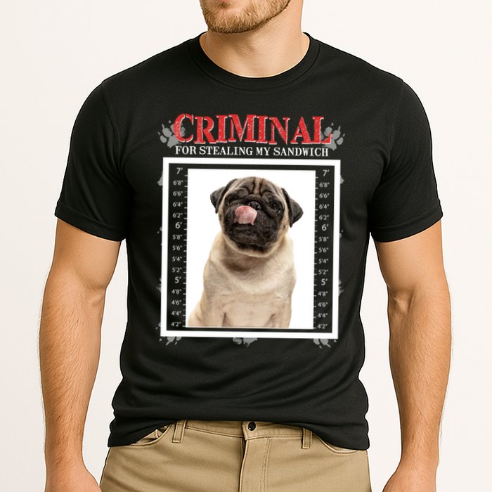 Custom Photo Dog Criminal For Stealing My Sandwich Performance Shirt