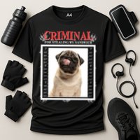 Custom Photo Dog Criminal For Stealing My Sandwich Performance Shirt