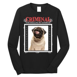 Custom Photo Dog Criminal For Stealing My Sandwich Long Sleeve Shirt