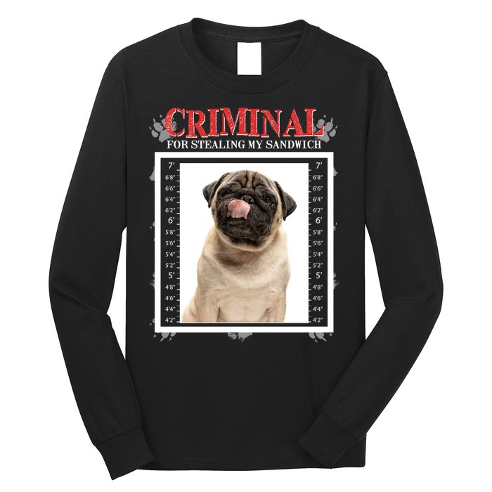 Custom Photo Dog Criminal For Stealing My Sandwich Long Sleeve Shirt