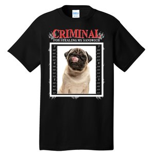 Custom Photo Dog Criminal For Stealing My Sandwich Tall T-Shirt