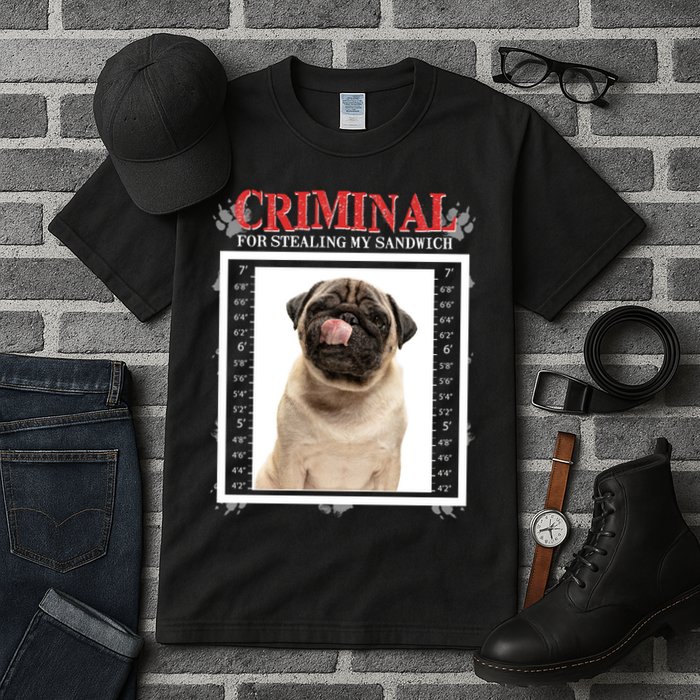 Custom Photo Dog Criminal For Stealing My Sandwich Tall T-Shirt